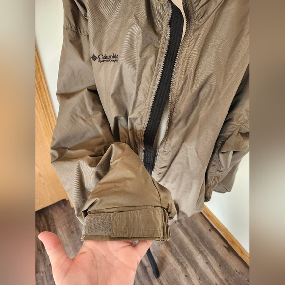 Columbia Olive Green Fleece Lined Bomber Jacket Winter Coat - Picture 2 of 7